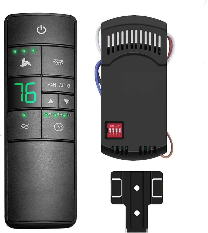FEKOTS Hampton Bay Universal Ceiling Fan Thermostatic Remote Control Kit with Wall Holder for Hunter Home Decor Harbor Breeze，3-Speed Light Dimmer Timer Replacement for HD3 TR222A 98108 98130 98101 98131 - Image 1